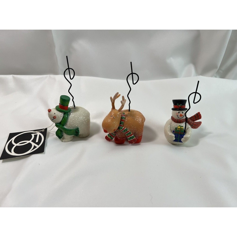 Set Of 3 Vintage Retired‎ Department 56 Ornaments Snowman Reindeer RARE
